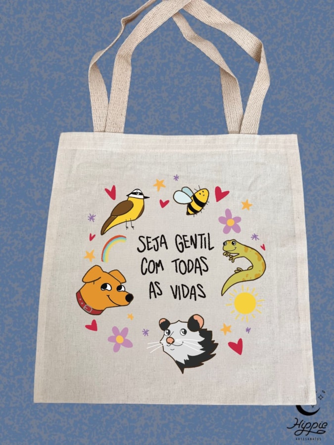 Ecobag Seja Gentil Com Todas as Vidas — imagem 1