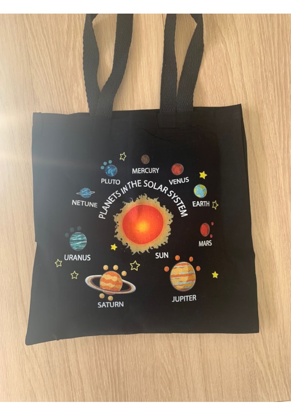 Ecobag Sistema Solar - Preta