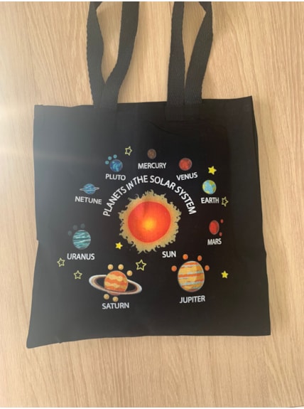 Ecobag Sistema Solar - Preta