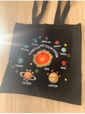 Ecobag Sistema Solar - Preta