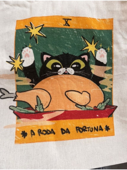 Ecobag Tarot Natal - Gato da Fortuna