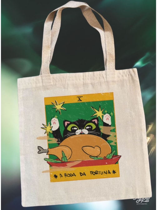 Ecobag Tarot Natal - Gato da Fortuna