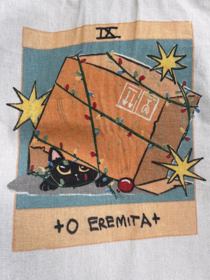 Ecobag Tarot Natal - Gato Eremita — imagem 2