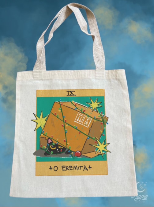 Ecobag Tarot Natal - Gato Eremita