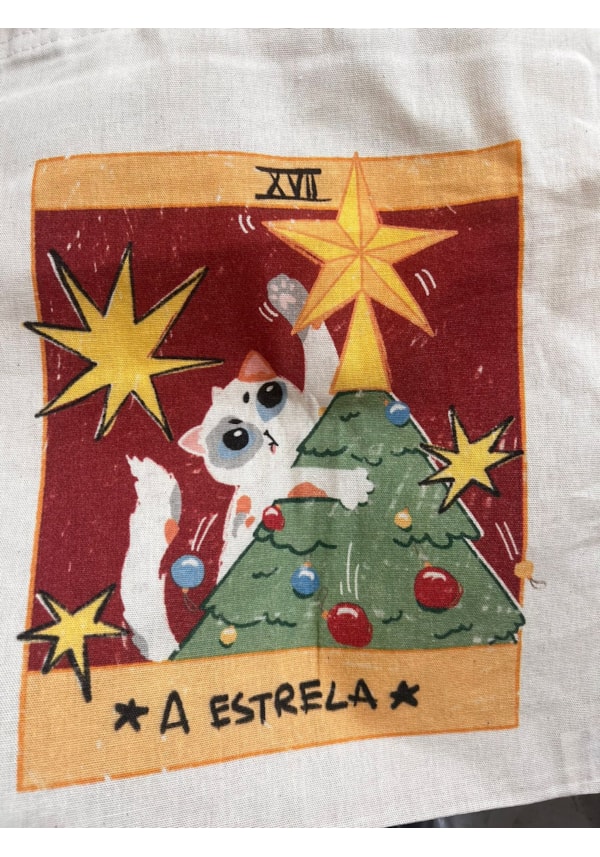 Ecobag Tarot Natal - Gato Estrela