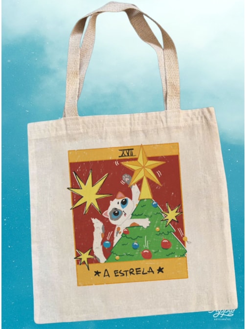 Ecobag Tarot Natal - Gato Estrela