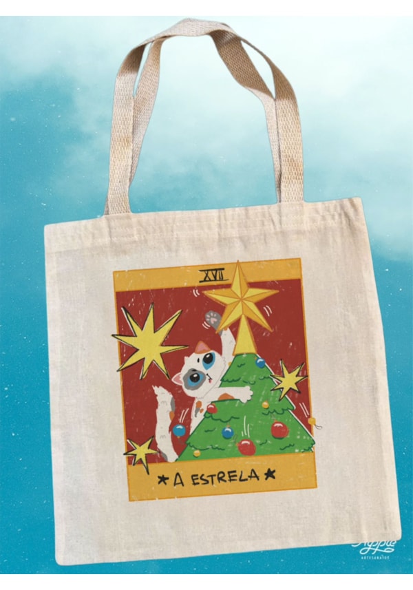 Ecobag Tarot Natal - Gato Estrela