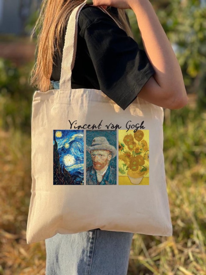 Ecobag Van Gogh, Noite Estrelada e 12 Girassóis — imagem 1