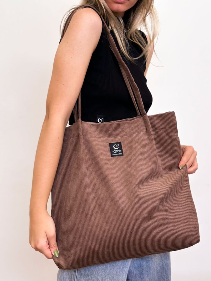 Ecobag Veludo Cotelê - Marrom — imagem 2