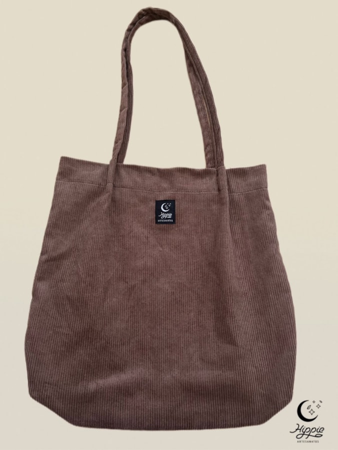 Ecobag Veludo Cotelê - Marrom — imagem 3