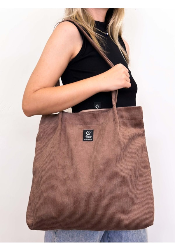Ecobag Veludo Cotelê - Marrom