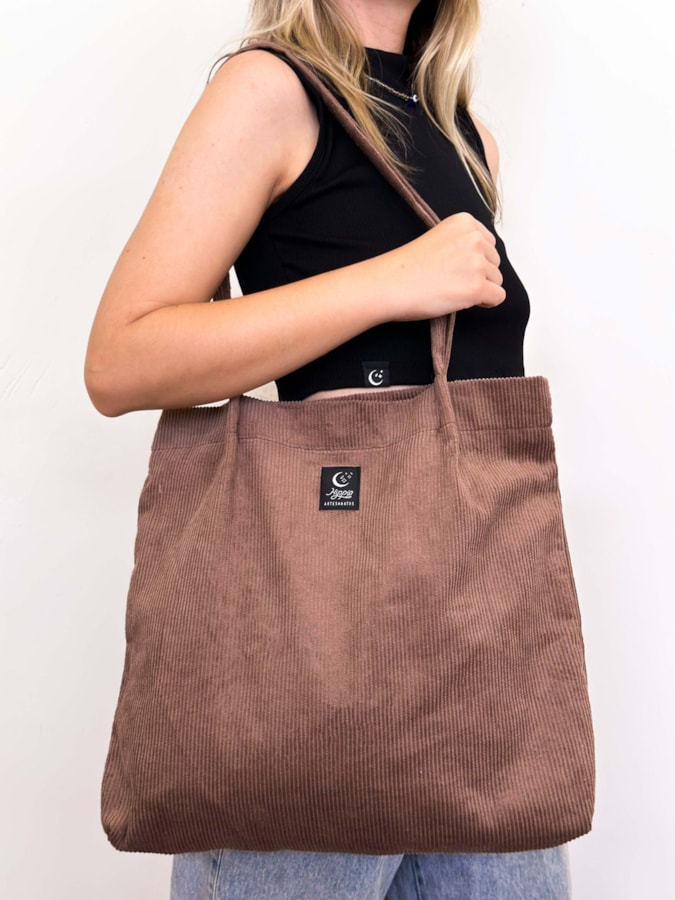 Ecobag Veludo Cotelê - Marrom — imagem 1