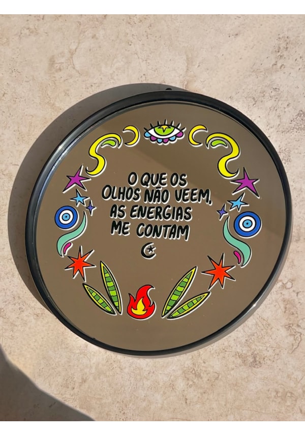 Espelho As energias me contam - Moldura Preta