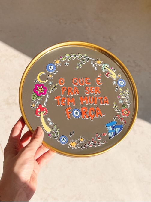 Espelho O que é Pra Ser - Dourado