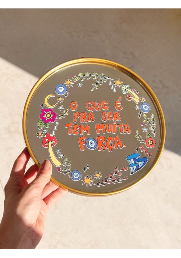 Espelho O que é Pra Ser - Dourado