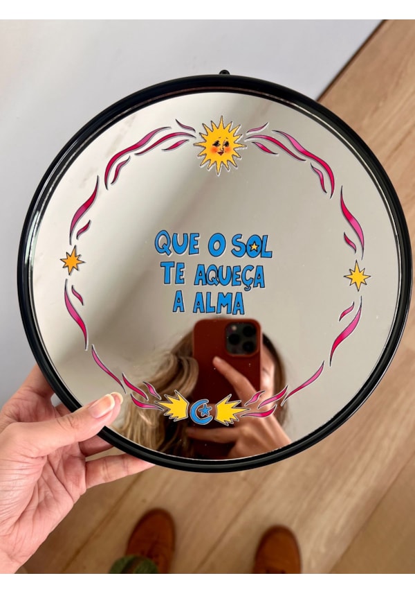 Espelho Que o Sol te aqueça - Moldura Preta