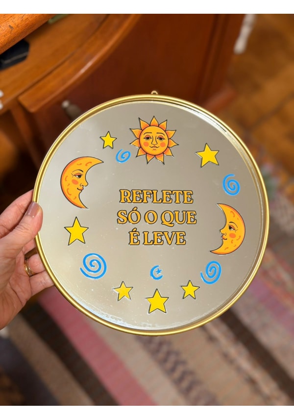 Espelho Reflete só o que é Leve - Dourado