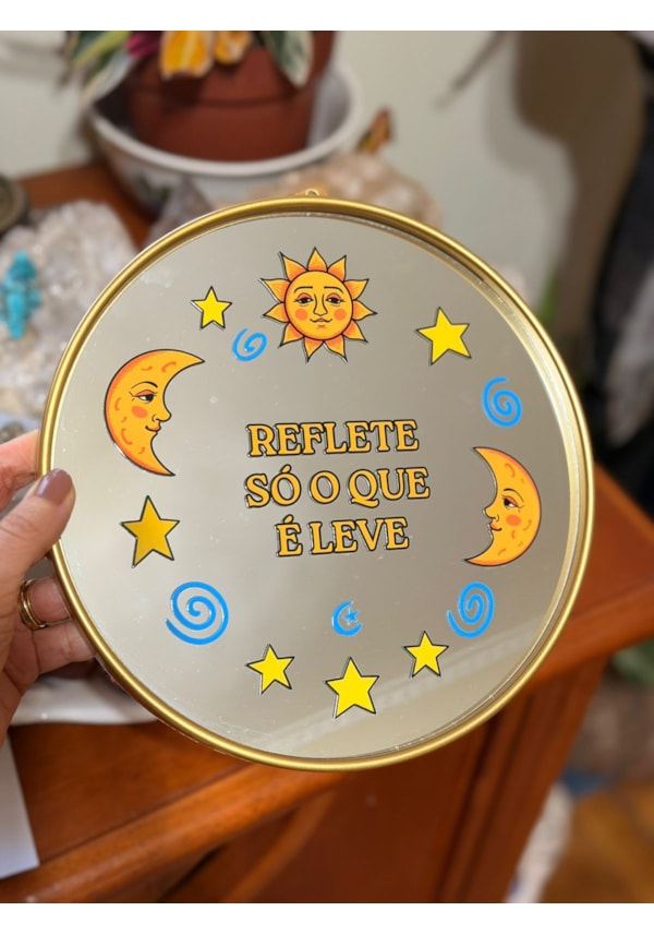 Espelho Reflete só o que é Leve - Dourado