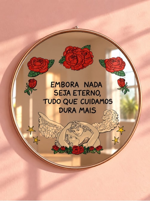 Espelho tudo que cuidamos - Dourado