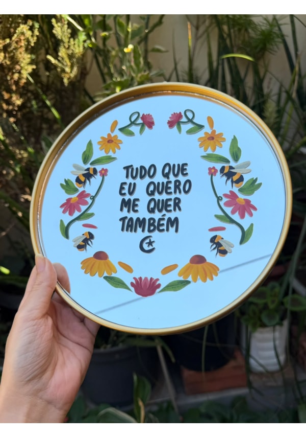Espelho Tudo que eu Quero - Dourado