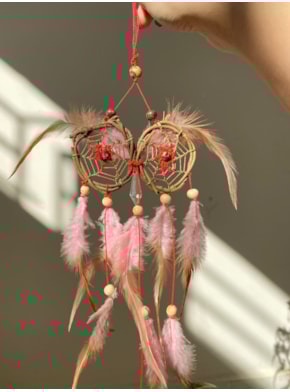 Filtro dos Sonhos Coruja Rosa Escuro