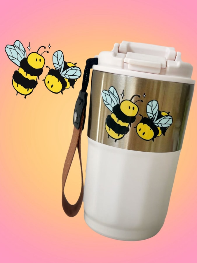 Garrafa 420ml Térmica Aço Inox - Abelha — imagem 1