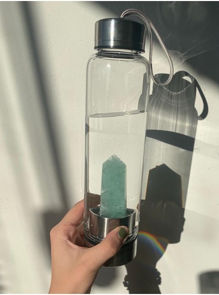 Garrafa Elixir com Cristal - Quartzo Verde