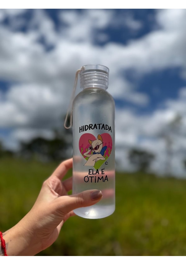 Garrafa Fosca 600ml Alça - Gata - Branca