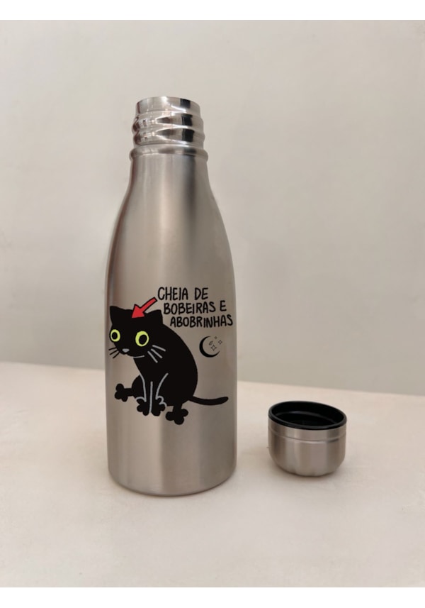 Garrafa Inox Gato Bobeiras e Abobrinhas - 500ml