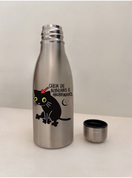 Garrafa Inox Gato Bobeiras e Abobrinhas - 500ml