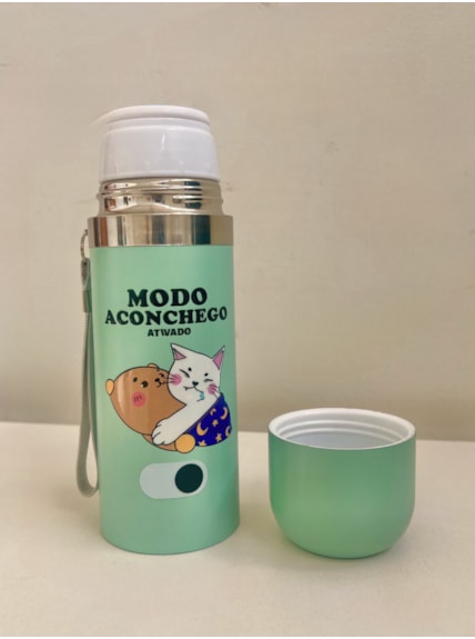 Garrafa Térmica Cinza para Chá/Café - Modo Aconchego