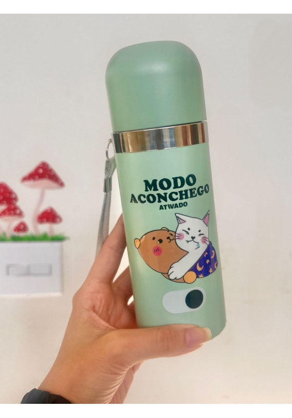 Garrafa Térmica Cinza para Chá/Café - Modo Aconchego