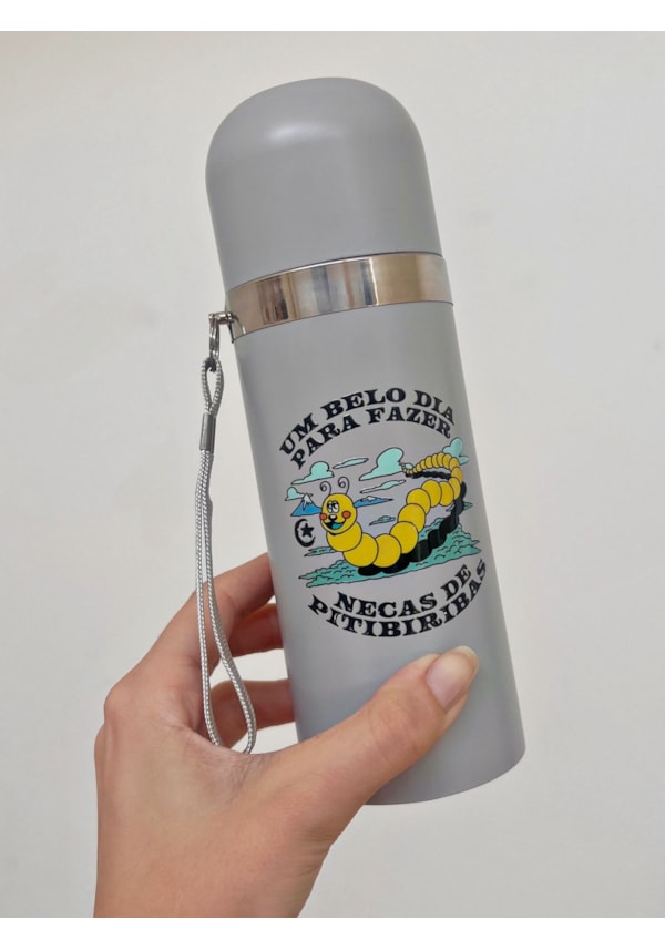Garrafa Térmica Cinza para Chá/Café - Necas de Pitibiribas