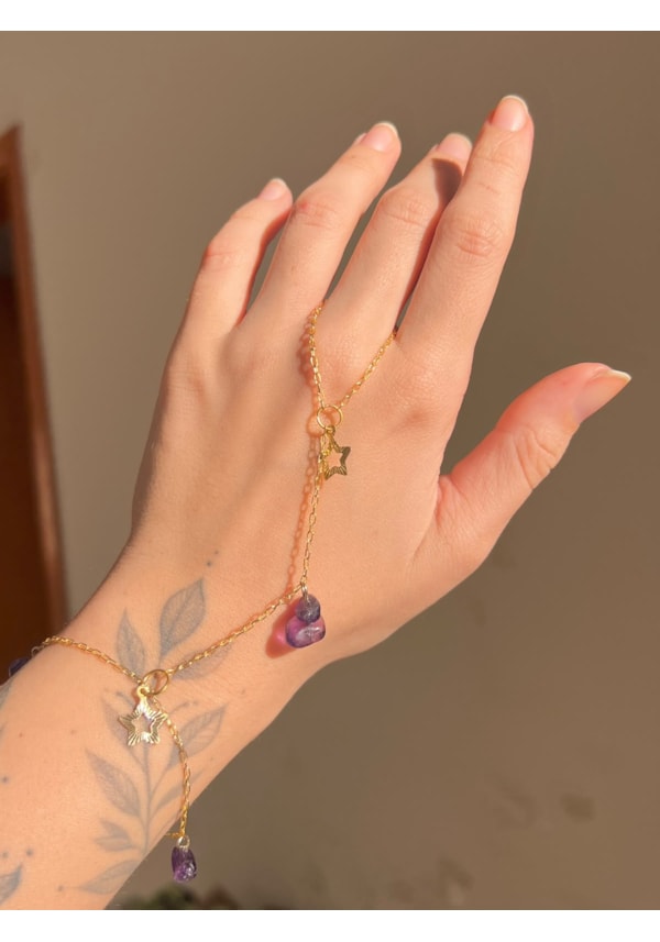 Hand Chain - Estrela Ametista
