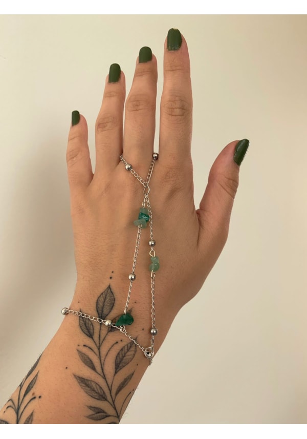 Hand Chain Quartzo Verde