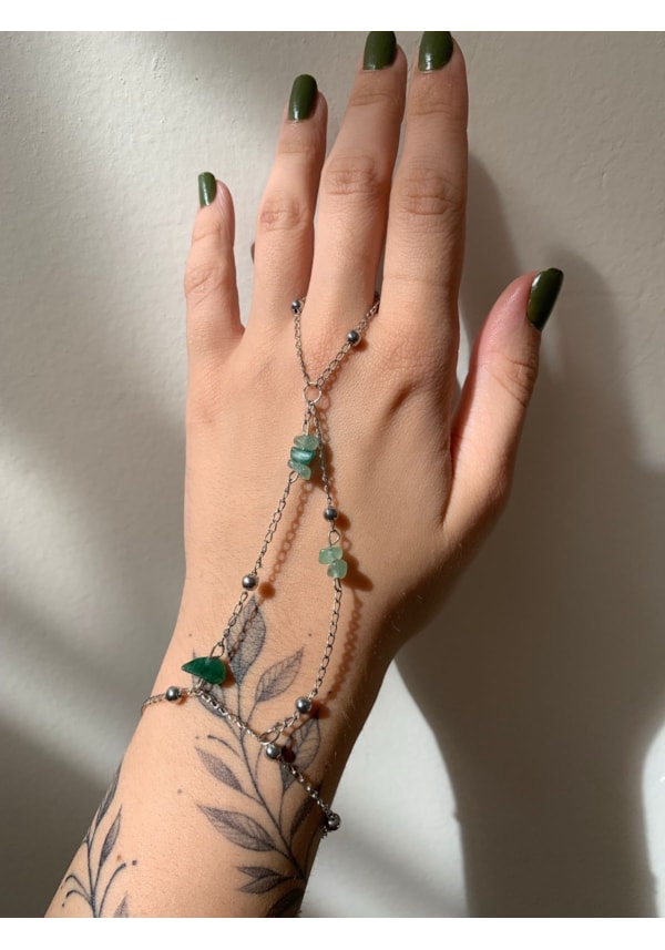 Hand Chain Quartzo Verde