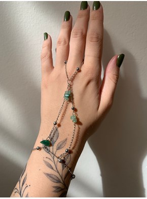 Hand Chain Quartzo Verde