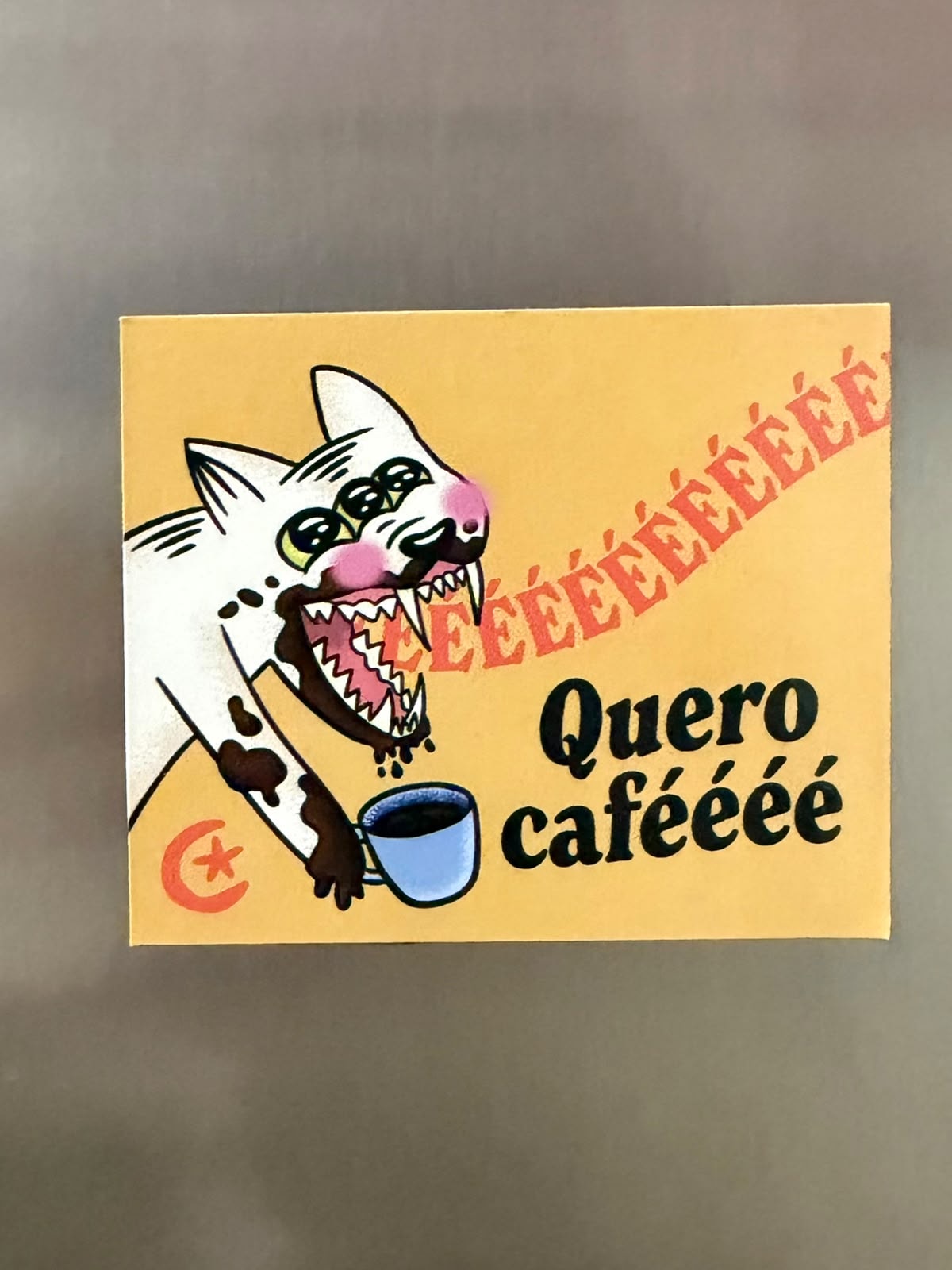 Imã de Geladeira - Gato Quero café — imagem 1