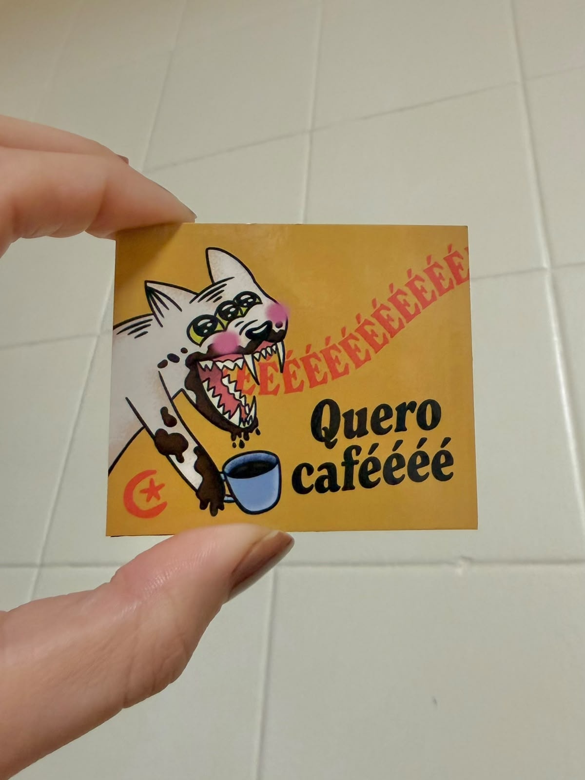 Imã de Geladeira - Gato Quero café — imagem 2