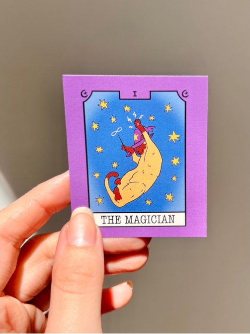 Imã de Geladeira - Gato Tarot The Magician