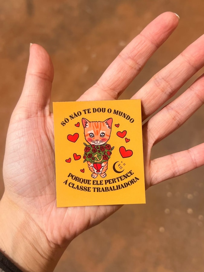 Imã de Geladeira - Gato Te dou o Mundo — imagem 2