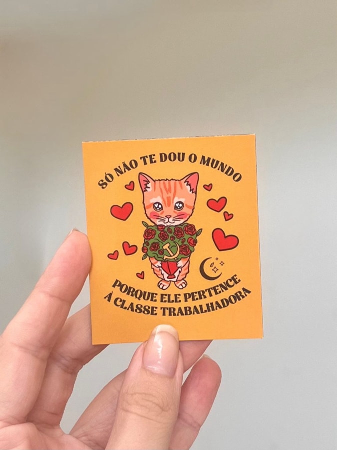 Imã de Geladeira - Gato Te dou o Mundo — imagem 1