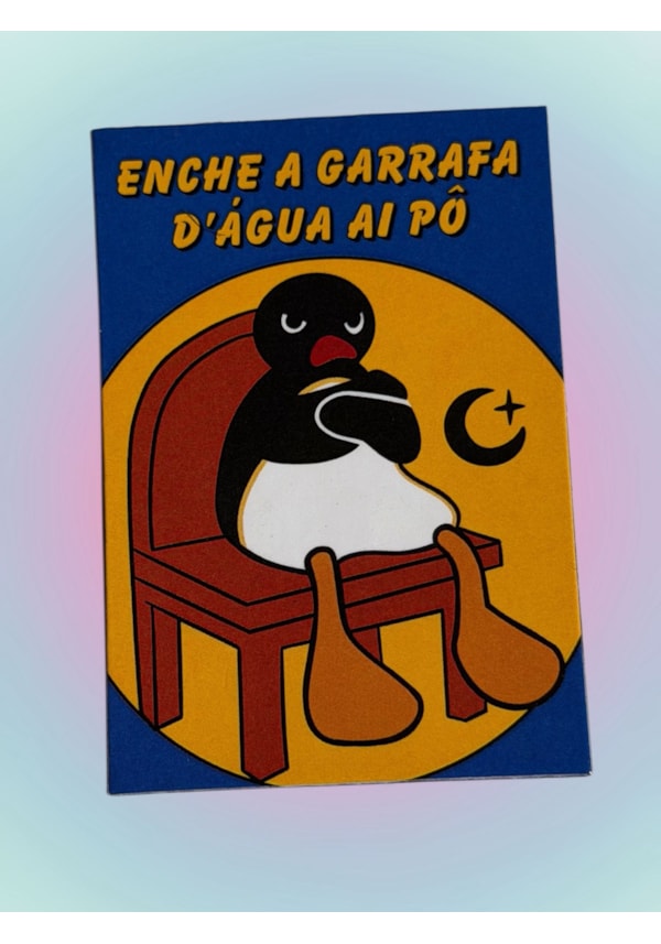 Imã de Geladeira - Pingu Enche a Garrafa