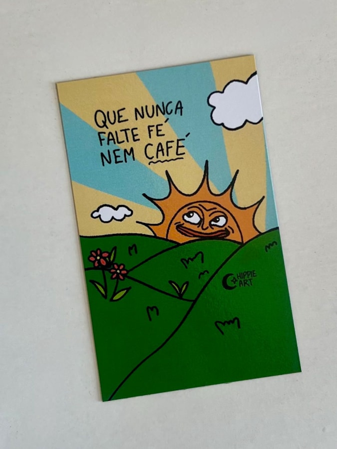 Imã de Geladeira - Sol, Fé e Café — imagem 1