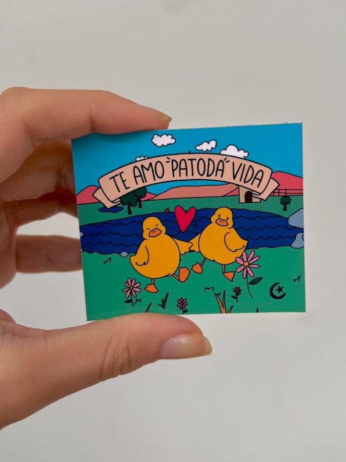 Imã de Geladeira Te amo Patodavida — imagem 1