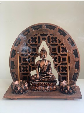 Incensário Duplo Buda e Mandala - Cobre