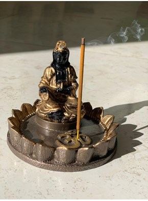 Incensário Mantra Om Monge Sentado