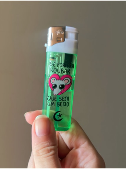 Isqueiro Eletrônico - Rato Se for pra roubar - Verde