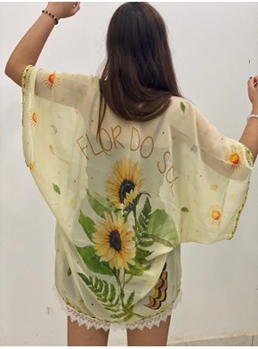 Kimono Amarelo Flor do Sol