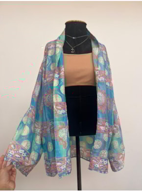 Kimono Seda Indiana - Nirvana - Manga Longa